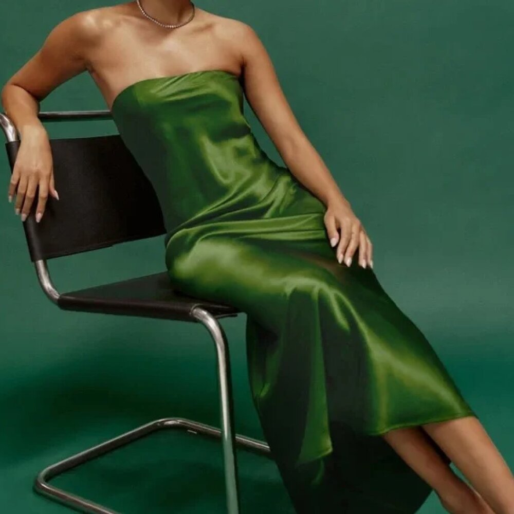 Silk Strapless Dress